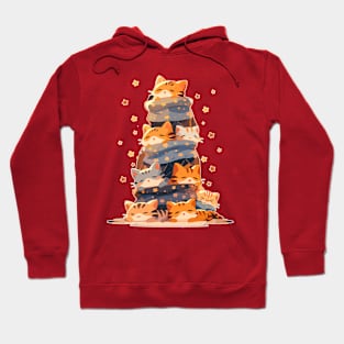 Kawaii Ginger Cat Catmas Tree: A Furry Festive Art Christmas Hoodie